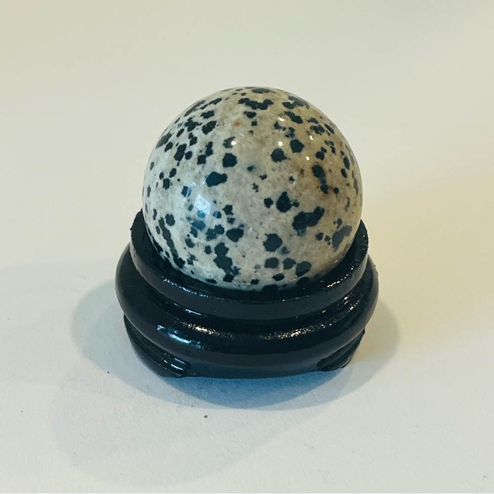 Dalmatian Jasper 1” Sphere with Stand - Picture 5 of 6